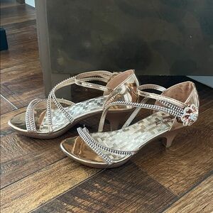 Delicacy Gold Rhinestone Strappy Heels